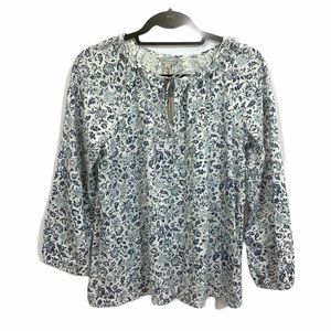 LUCKY BRAND floral print peasant top size S